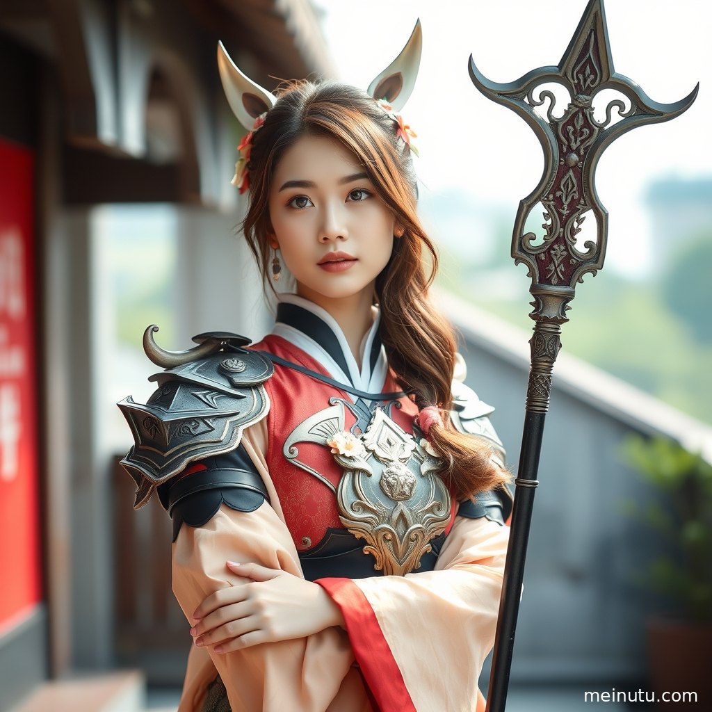 Soft backlight outlines the cosplay character's silhouette, creating an artistic and atmospheric image.