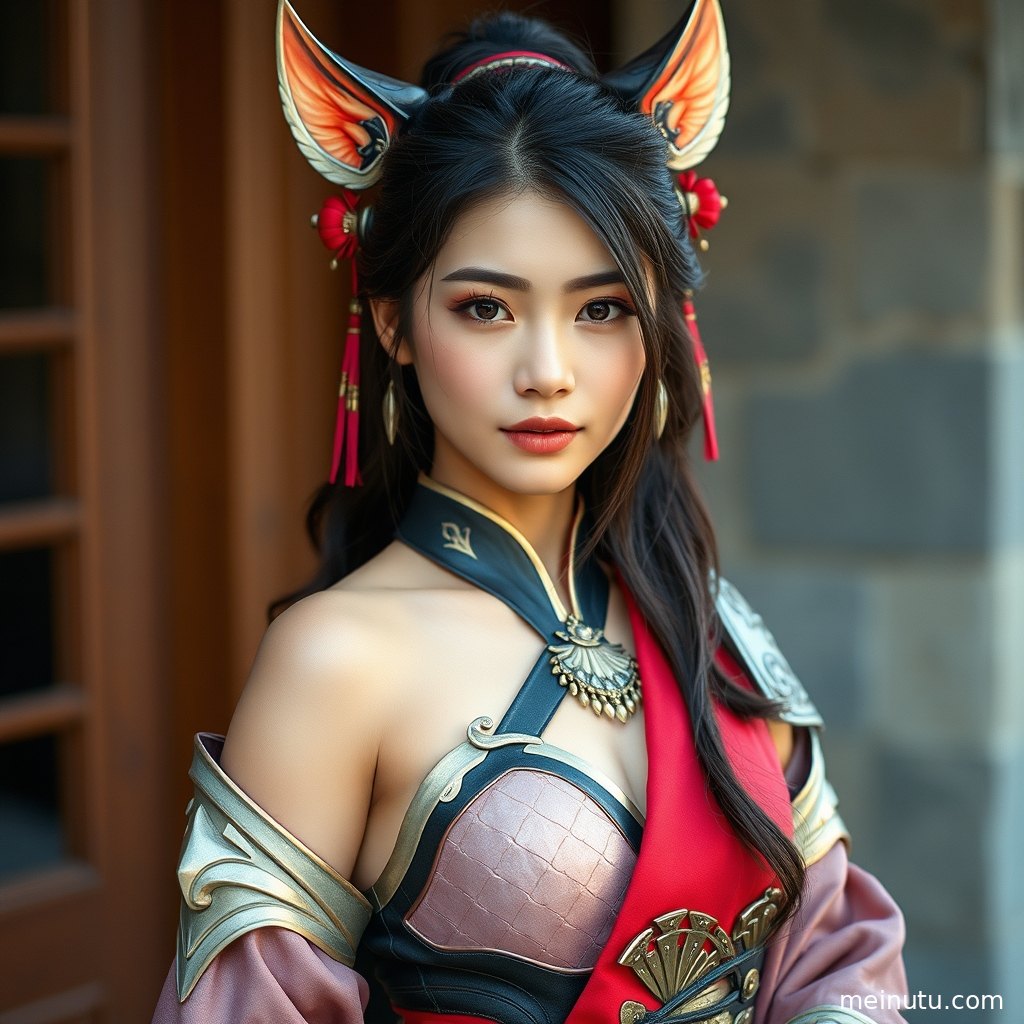 Cosplay character portraits under indoor lighting, rich in detail with captivating light and shadow effects.
