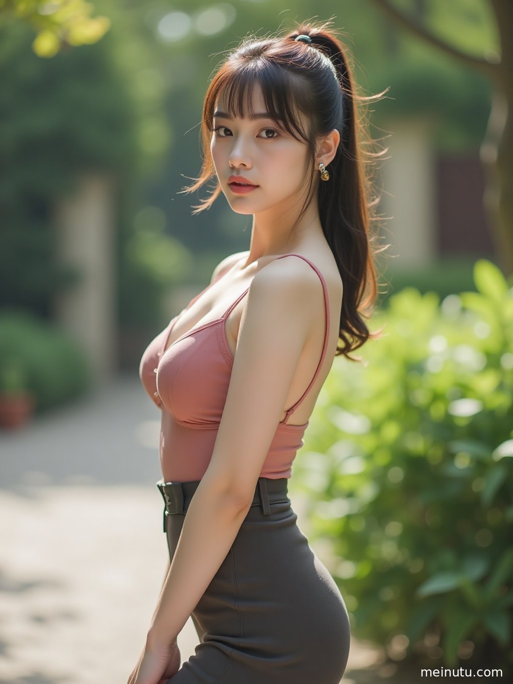 利用自然光线，突出重庆美女街拍的纯净画面与都市魅力。
