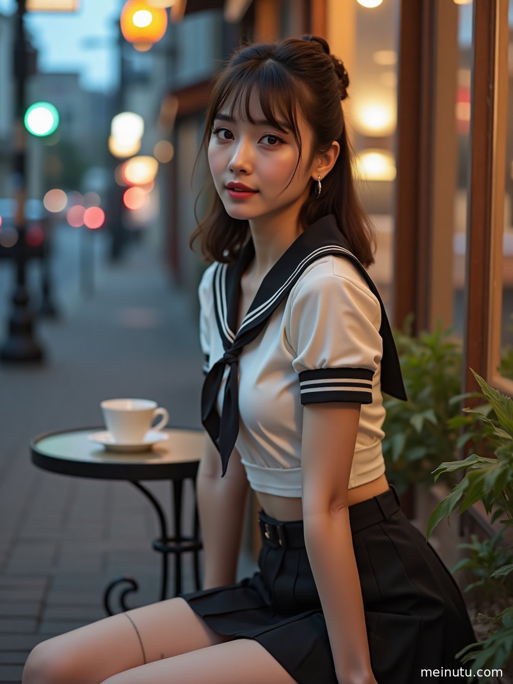 成年女性置身主题场景中，画面强调jk制服正版 庭院 自然光的柔和光线与高清画质。