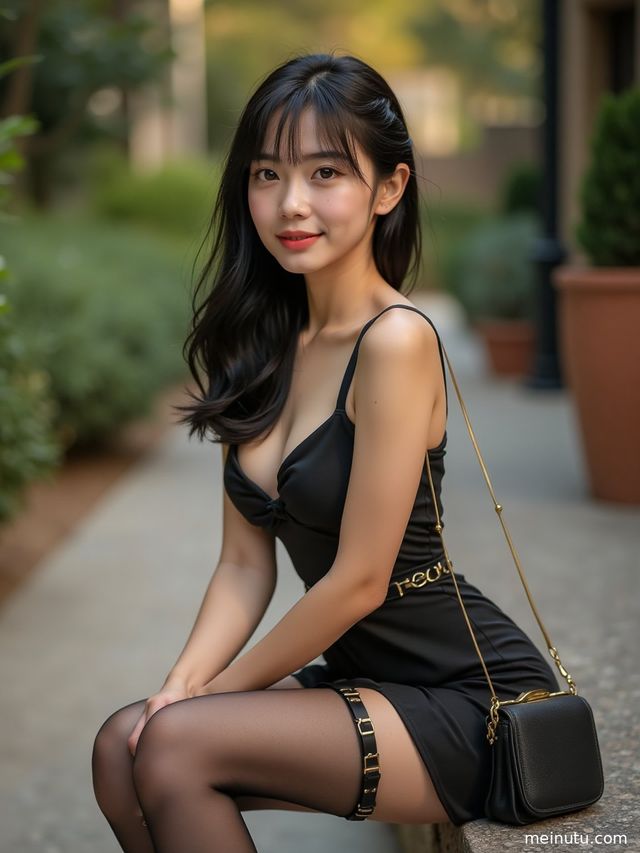 成年女性以全身构图呈现丝袜美腿造型，画面突出服饰轮廓与整体氛围。