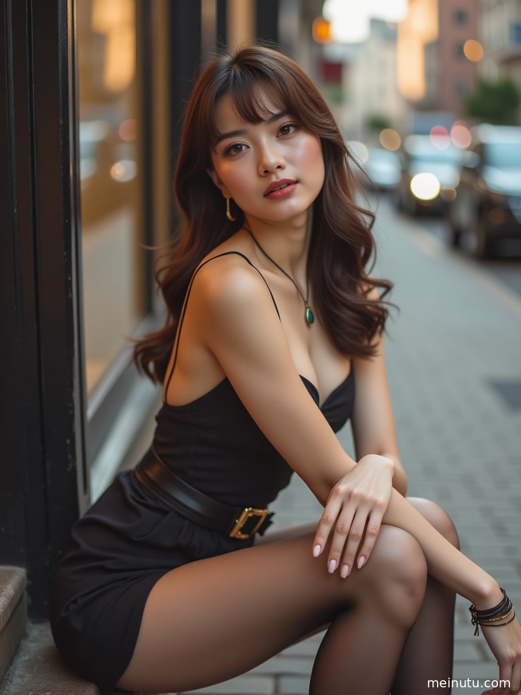 成年女性置身主题场景中，画面强调黑丝袜美女 极简棚拍 自然光的柔和光线与高清画质。