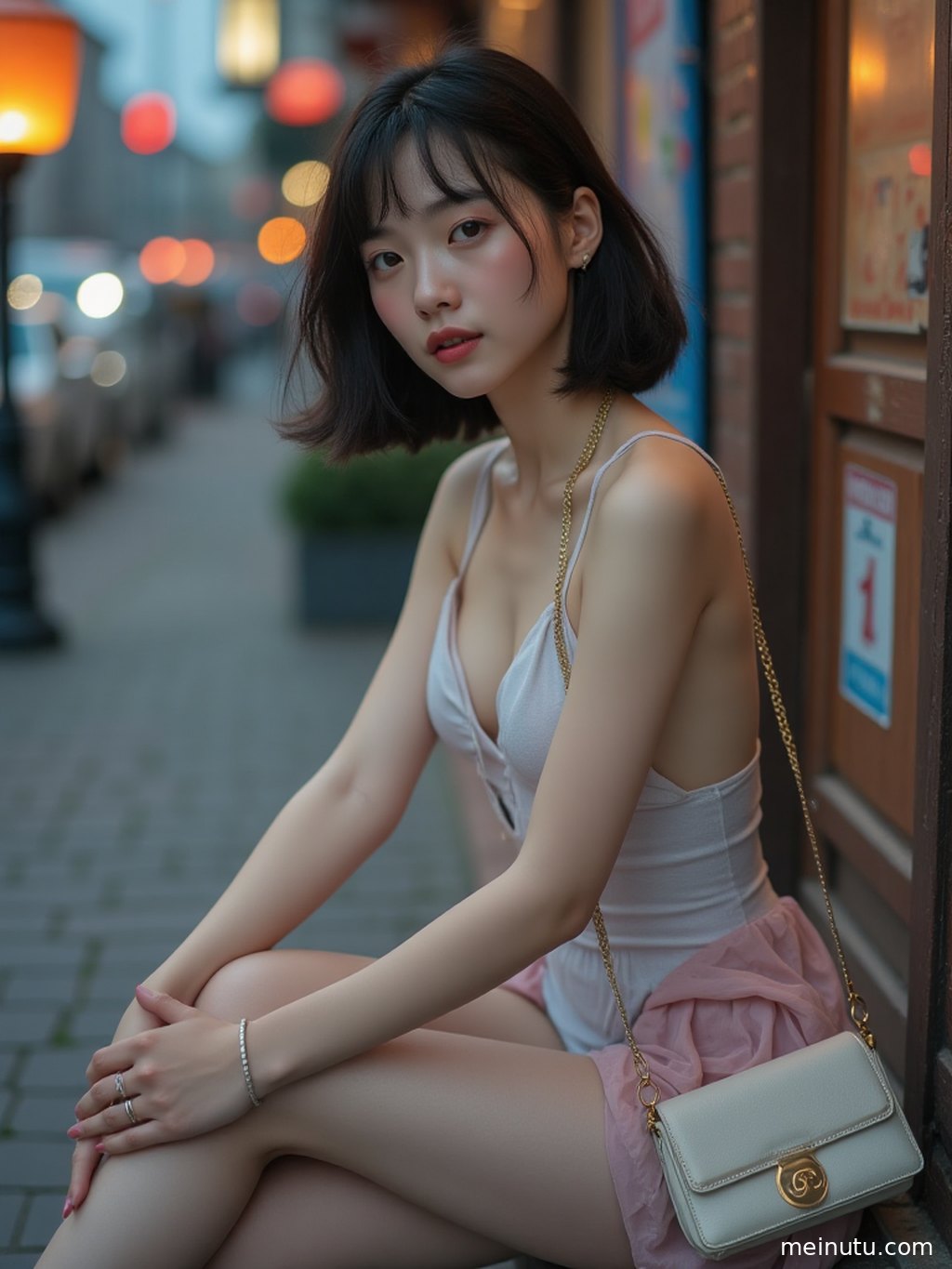 运用三分法构图的唯美花园景致，光线穿透绿叶，营造梦幻光影。